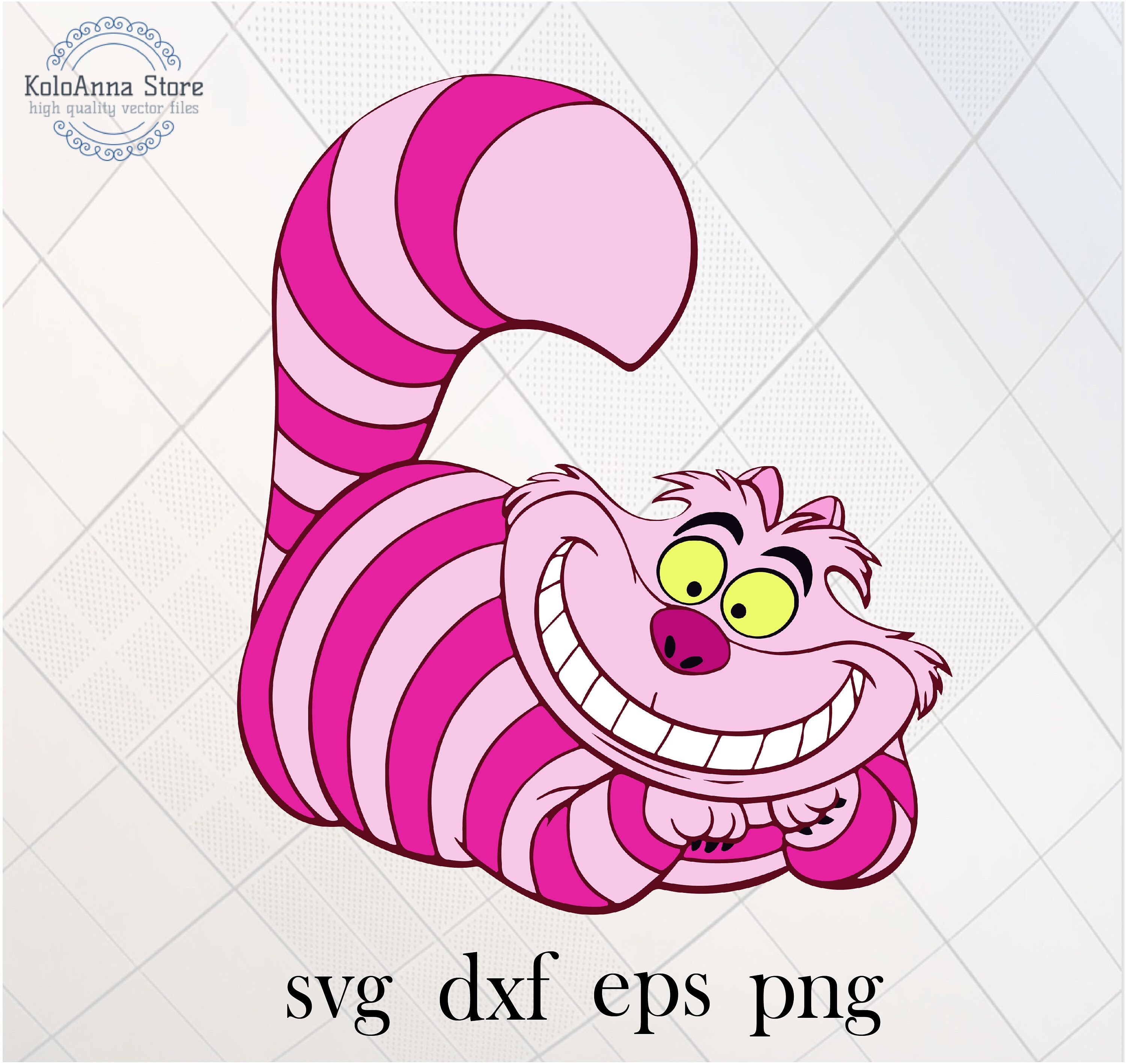 Cheshire cat svg alice svg cheshire cat pink svg alice in | Etsy