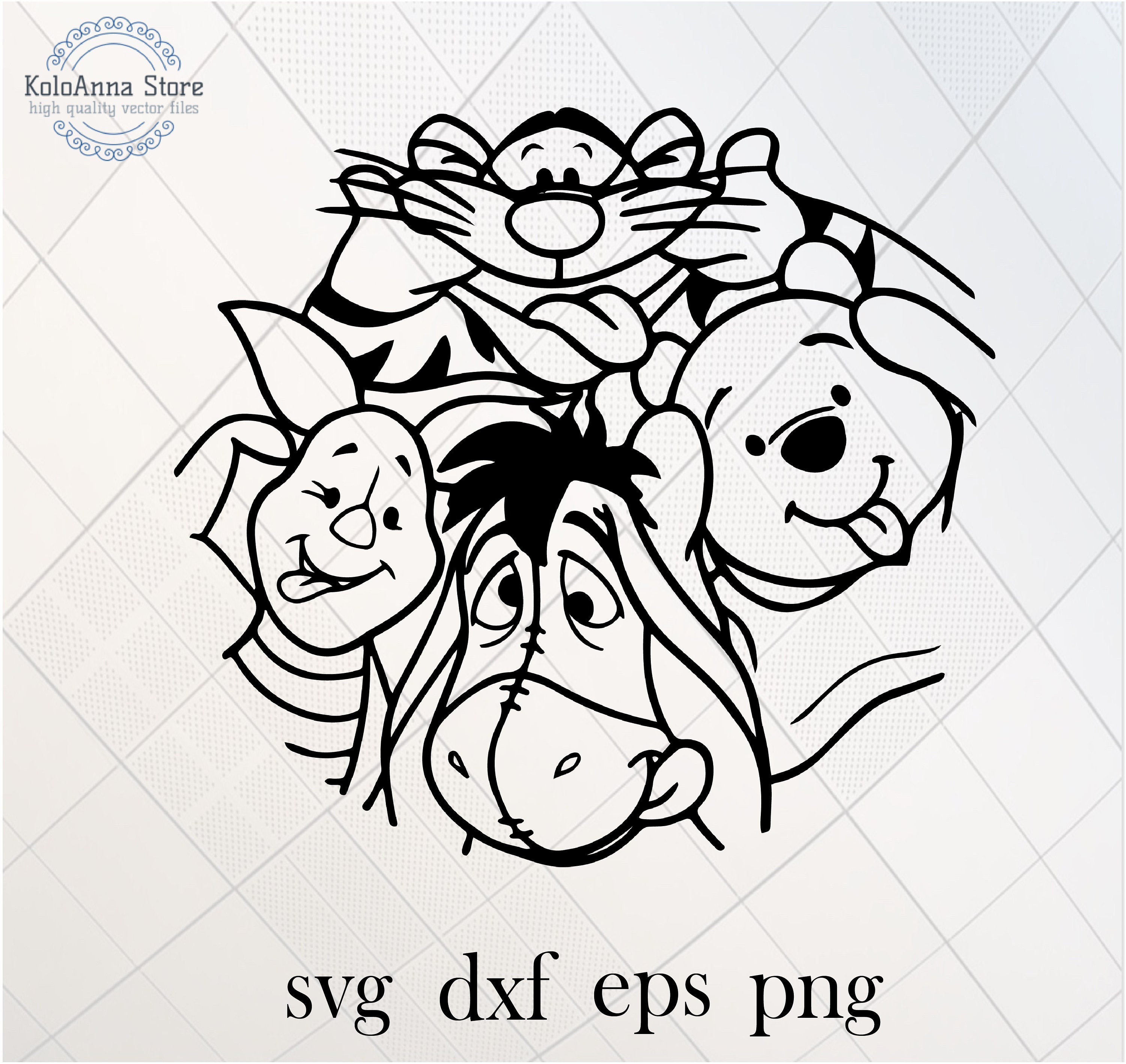 Winnie the Pooh Svg Bear Winnie Svg Friends Svg Piglet Svg | Etsy