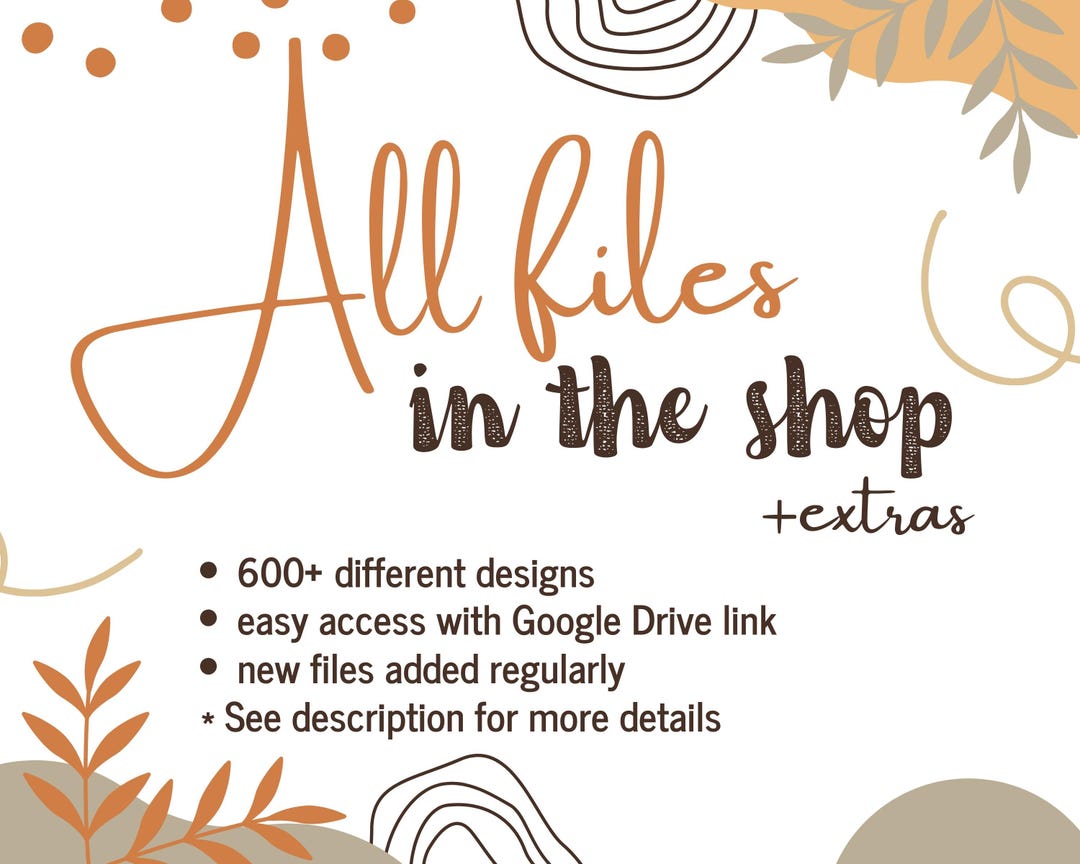 All Files in the Shop, SVG Bundle, SVG Pack, Instant Download via