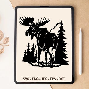 Elch SVG, Jagd SVG, Angeln SVG, Jagdszene svg, Jagdsublimation, Jagdsaison svg, Berge svg, Wald svg, Natur svg