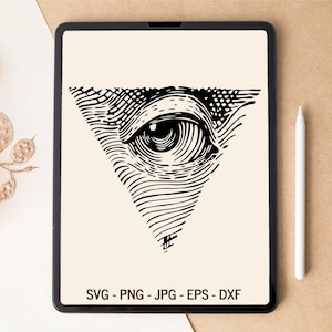 Auge SVG, Freimaurer Auge SVG, Freimaurer SVG, Freimaurer Auge SVG, Freimaurer, T-shirt Design, Tumbler Design, svg-Dateien für Cricut, Laser cut-Dateien