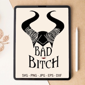 Bad Bitch SVG, SVG princesse, conception de t-shirt, conception de gobelet, fichiers découpés au laser, téléchargement numérique, fichiers SVG pour Cricut, motifs par sublimation