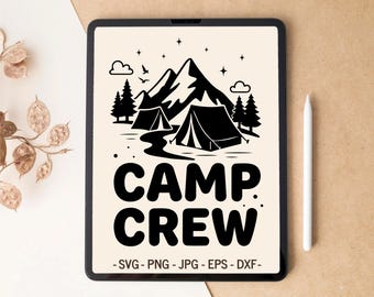 Camping Squad SVG | Camp Crew | T-shirt & Mug design for Cricut