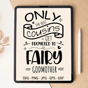 Propuesta de madrina, SVG de madrina, SVG de hada madrina, SVG de primos, diseño de camiseta, diseño de vaso, archivos cortados con láser, archivos svg para Cricut