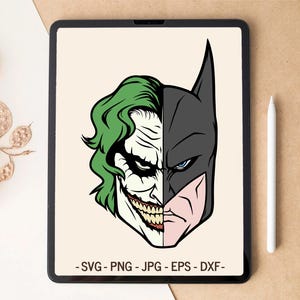 Superhjälte och skurk Delat ansikte SVG | T-shirtdesign och Tumblerdesign för Cricut