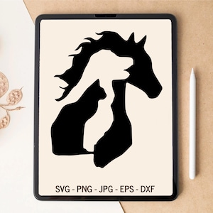Farm animals SVG, Farmhouse svg, Horse svg, Cat svg, Dog svg, Farm SVG, Cat png, Dog png, Horse png, SVG files for Cricut, T-shirt Design