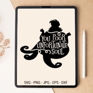 Poor unfortunate souls, Villains SVG, Mermaid SVG, Layered SVG, T-shirt Design, Tumbler Design, Laser cut files, svg files for Cricut