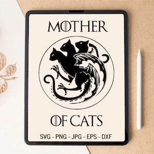 Maman chat SVG, SVG de chat, chat mignon SVG, chaton svg, svg de chat noir, conception de t-shirt, conception de gobelet, fichiers découpés au laser, fichiers svg pour Cricut