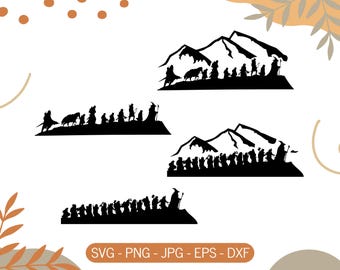 Fantasy Fellowship SVG Cut File | T-shirt & Tumbler design for Cricut gamers