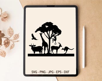 Safari SVG, Africa SVG, Wildlife SVG,, Nature svg, Safari animals svg, Zoo svg files, T-shirt Design, Tumbler Design, svg files for Cricut