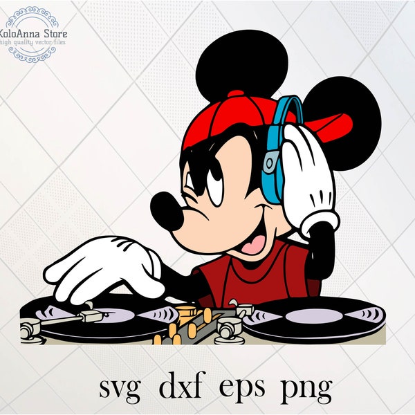 DJ SVG, Mickey svg, EDM Music svg, Layered svg, T-shirt Design, Tumbler Design, Laser cut files, Digital Download, svg files for Cricut