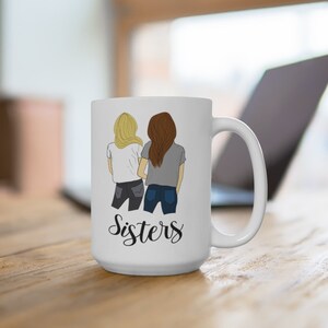 Hermanas/Amigos - Taza de Cerámica Blanca