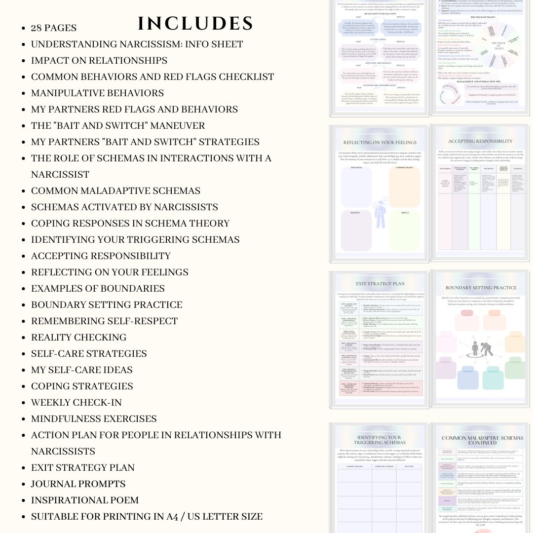 Npd Worksheets.pdf Narcissistic Abuse Recovery Worksheets Toxic Relationships Printables ...