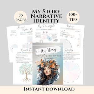 Identitätsarbeitsbuch Narrative Therapiefragen Identitätserkundung Selbstfindungstools Therapieressourcen Arbeitsblätter für Klientinnen Wer bin ich?