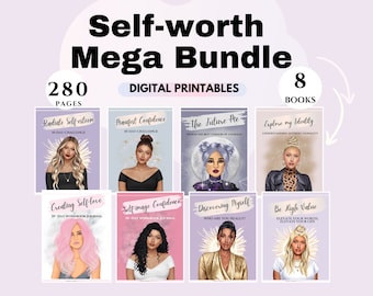 Self esteem Bundle Confidence worksheet Counseling Tools Psychology coping skills bpd DBT emdr therapy bundle Personal empowerment Self love