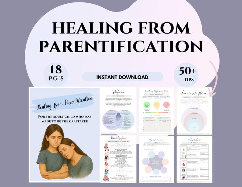 Parentification Workbook Inner Child Healing Journal Trauma-Informed Therapy Tool Boundaries & Self-Worth therapist worksheets toxic family