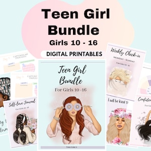 Teenage girl journal Personalised Journal for Girls Wellness Journal bundle Managing Moods Coping Skills For Teens self-esteem Teen dbt cbt