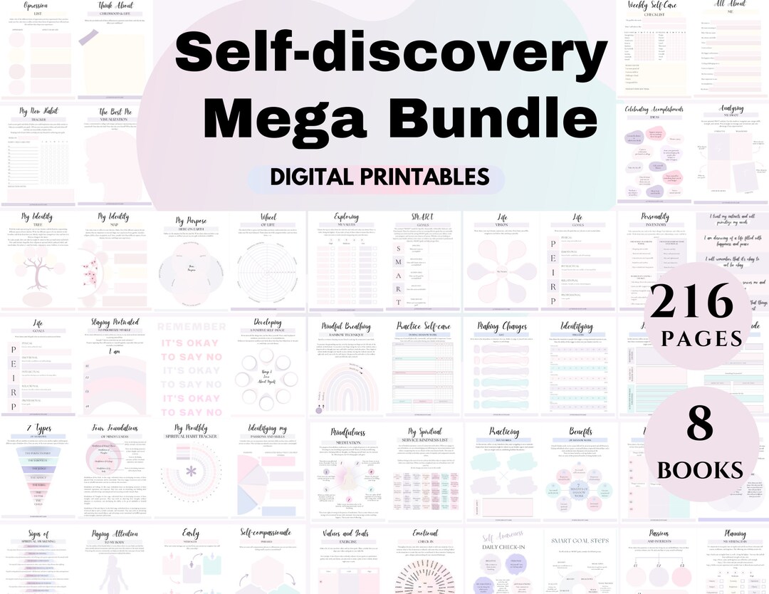 Self-discovery Worksheet Bundle Self-reflection Core Values ...