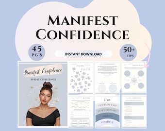 Confidence workbook for therapists CBT worksheets Manifesting self-love Guided journal psychodynamic therapy worksheets Self Esteem resource