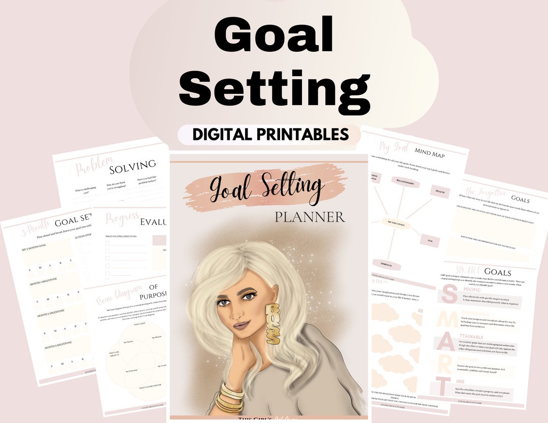Printable Goal Setting Planner SMART Goals Productivity Journal ...