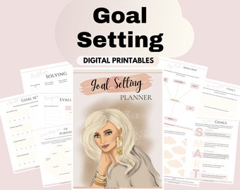 Printable Goal Setting Planner / Productivity planner / Digital Goal Planner / Goal Planner inserts / Bujo Goals / Goal setting strategies