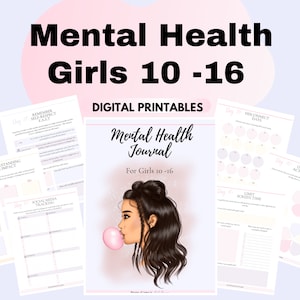 Teen Mental Health Workbook Anxiety Printable worksheets Self-help guide for children teens Kids Mental Health Journal Digital Download Art