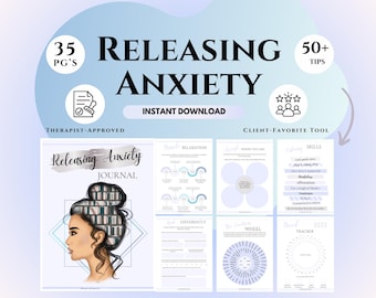 Printable Anxiety Workbook for Women CBT Mental Health Journal Self Help Therapy Worksheets Mindfulness & Emotional Regulation Counseling