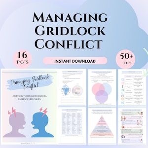 Gridlock Conflict Resolution Therapy worksheets Couples Communication Tool Psychoeducation printables relationship repair communication CBT