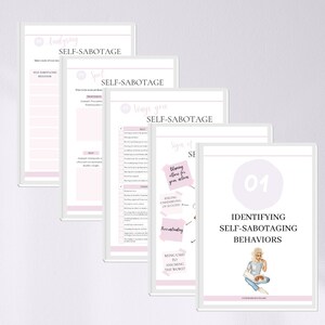 Stop met zelfsabotage Werkboek Bedriegersyndroom Werkbladen Zelfliefdewerkboek Innerlijke criticus Begeleid dagboek Zelfverbetering Printables Coaching afbeelding 6