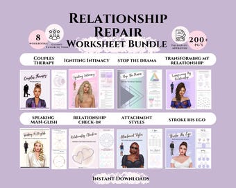 Couples Relationship Repair Bundle Communication and Healing Worksheets