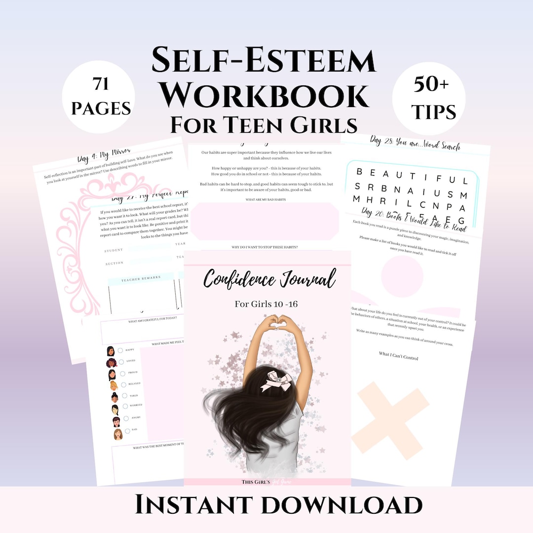 Teen Confidence Journal for Girls Self Esteem Workbook for Teenagers ...