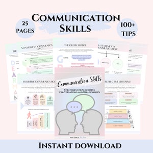 Communication skills worksheets Conflict Resolution journal Psychoeducation printables assertive communication tool difficult conversations