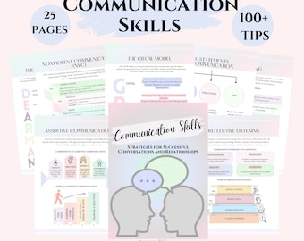 Communication skills worksheets Conflict Resolution journal Psychoeducation printables assertive communication tool difficult conversations