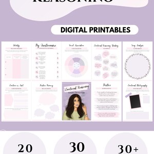 Emotional Healing Workbook therapy worksheets Cognitive Behavioral Therapy CBT Tools Emotional Regulation printables Emotional Reasoning DBT