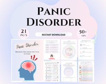 Panic disorder therapy worksheets anxiety relief workbook Anxiety self-help handouts calm strategies Printable worksheets CBT self-help tool