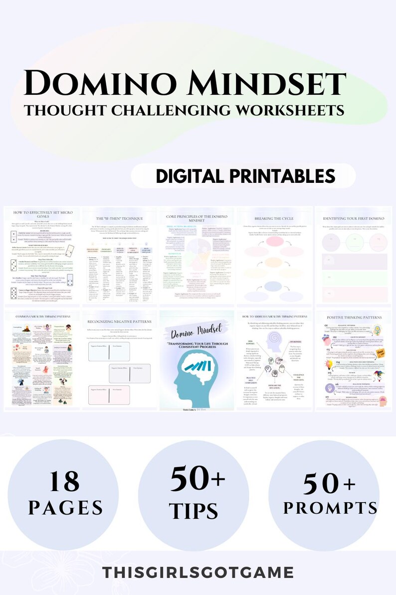 Consistent Worksheet Thought Challenging Therapy Worksheets Positive Mindset Therapist Tools ...