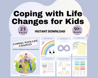 Coping skills worksheets for kids Therapy journal family therapy Adolescent transition journal Childhood change workbook School counselor