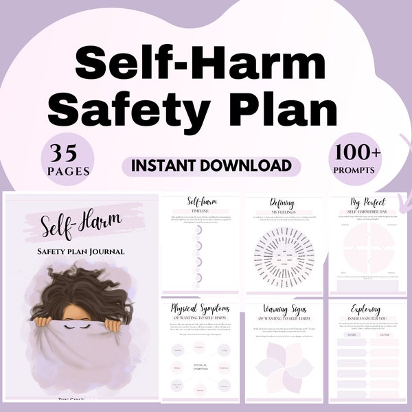 Self Harm Prevention Coping Skills Difficult Feelings Self Help Book Emotional Regulation Crisis Safety Plan trauma therapy DBT Coping Skill