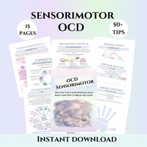 Cuaderno de ejercicios para el TOC sensoriomotor, ayuda para el TOC sensorial, ansiedad por hiperconciencia, TOC relacionado con la respiración, el parpadeo y la deglución, hojas de trabajo para la terapia ERP.