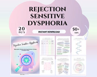 Rejection Sensitive Dysphoria Therapy worksheets Journal Emotional Healing therapist tools RSD counseling worksheets CBT workbook DBT tools