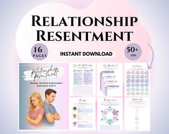 Relationship Resentment Couples therapy worksheets Healing Relationship Hurt Marriage Counseling PDF Conflict Resolution printable repair