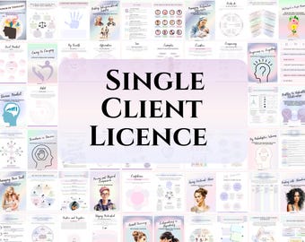 Licenza cliente per cartella di lavoro singola per fogli di lavoro terapeutici, diritti di utilizzo per il download digitale, licenza per risorse terapeutiche