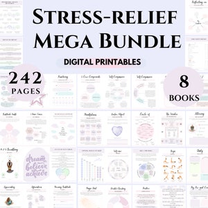Stress Relief Bundle Mindfulness practices Coping skills Work-life balance burnout Stress management worksheets Stress reduction workbook