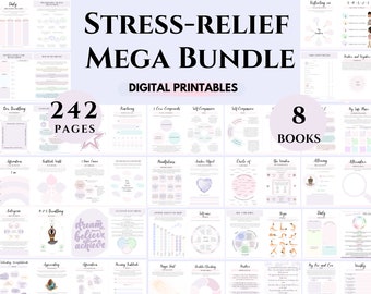 Stress Relief Bundle Mindfulness practices Coping skills Work-life balance burnout Stress management worksheets Stress reduction workbook