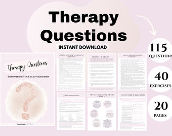 Domande sulla terapia Domande sul coaching Appunti sulla terapia Domande sulla consulenza Avviamenti di conversazione Schede di riferimento sulla terapia Sondaggio sul cliente Moduli di adesione