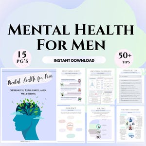 Werkbladen geestelijke gezondheid mannen therapiehulpmiddel Mindfulness-oefeningen CGT-werkbladen Angst voor mannen Hulpmiddelen voor therapeuten CGT Zelfhulpwerkboek