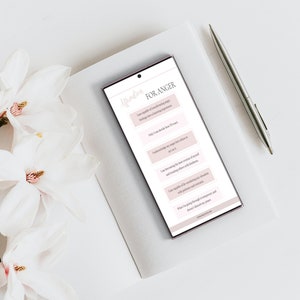 Op de afbeelding: Een roze en wit telefoonscherm met een lijst van affirmaties voor woede. De affirmaties zijn: Ik ben in staat om woedegevoelens om te zetten in een leerervaring. Alleen ik kan beslissen hoe ik reageer. Ik erken mijn woede, maar weiger om ernaar te handelen. Ik verdien de beste versie van mezelf en behandel anderen met vriendelijkheid. Ik ben in staat om elke situatie opnieuw te beoordelen met geduld en respect. Wat ik doormaak is tijdelijk en vermindert mijn vrede niet.