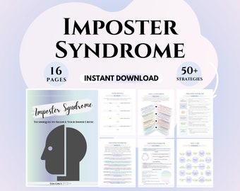Imposter Syndrome therapy worksheets Acceptance and Commitment Journal CBT therapist tools counseling worksheets Self-Identity DBT EMDR tool