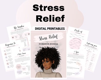 Stress Relief Printables Stress Management Worksheets Self Care Journal Anti Stress Printables Burnout Journal Stress Relief Gift For Her