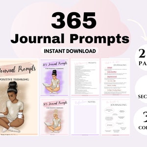 365 dagboekprompts voor beginners Diepe denkprompts Geestelijke gezondheid Journal Zelfzorgdagboek schrijven Prompts Downloadbare dagboekpagina's